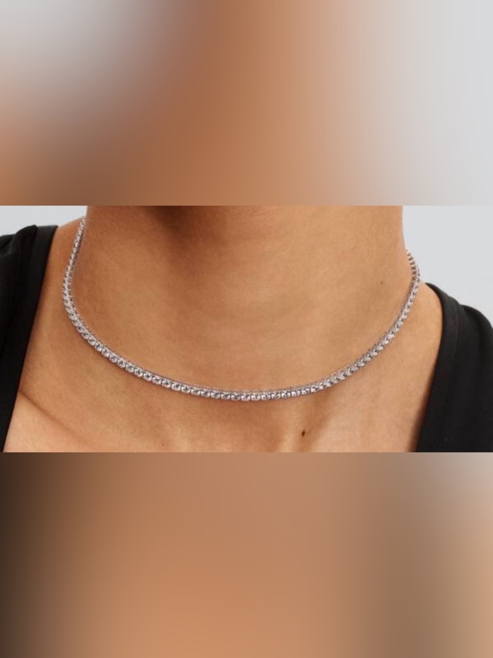 Tennis Choker Necklace Sterling silver